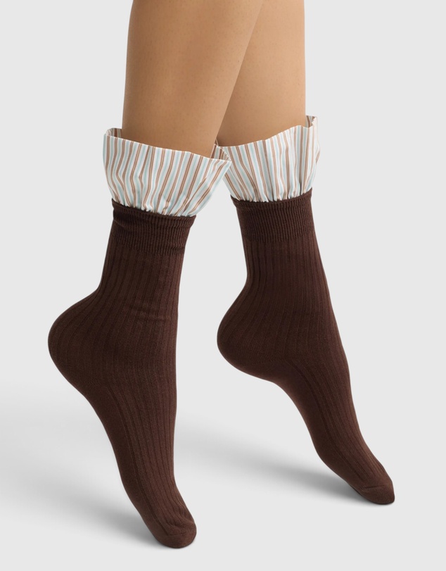 High Heel Jungle - Lauren Pinstripe Cuff Socks