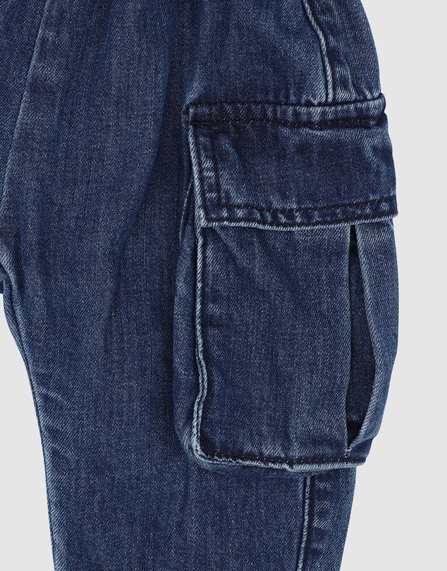 Fox & Finch - Indigo Pull On Cargo Jeans - Babies