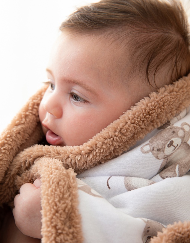 Living Textiles - Sherpa Blanket - Cuddly Bear