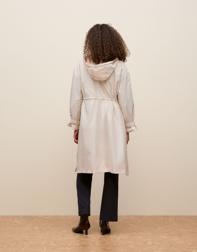 Trenery - Cotton Blend Longline Anorak in Stone