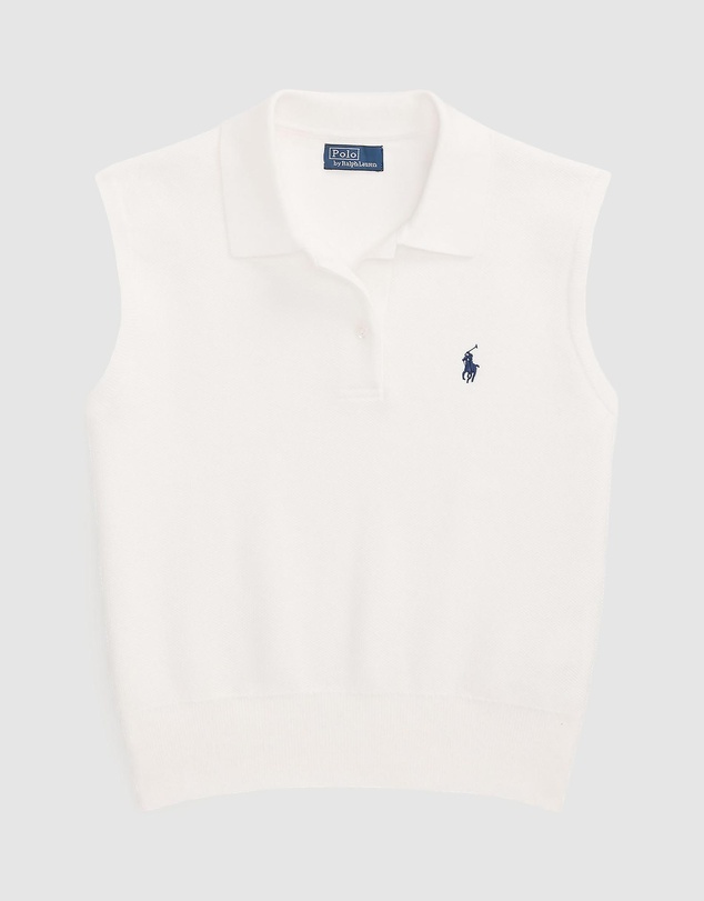 Polo Ralph Lauren - Cotton Cropped Sleeveless Polo Sweater