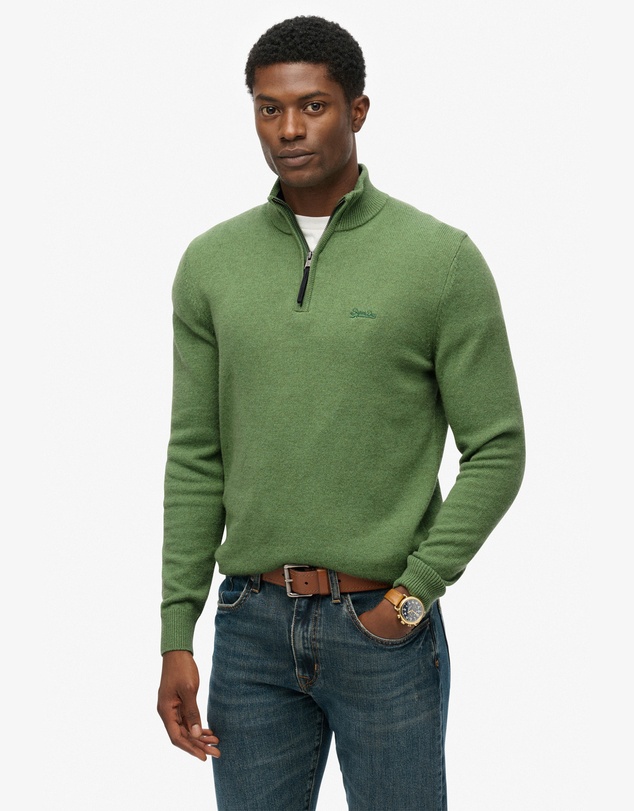 Superdry - Wool Blend Half Zip Slim Fit Jumper