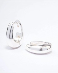 Lovisa - Silver Plated Chunky Oval Huggie Earrings