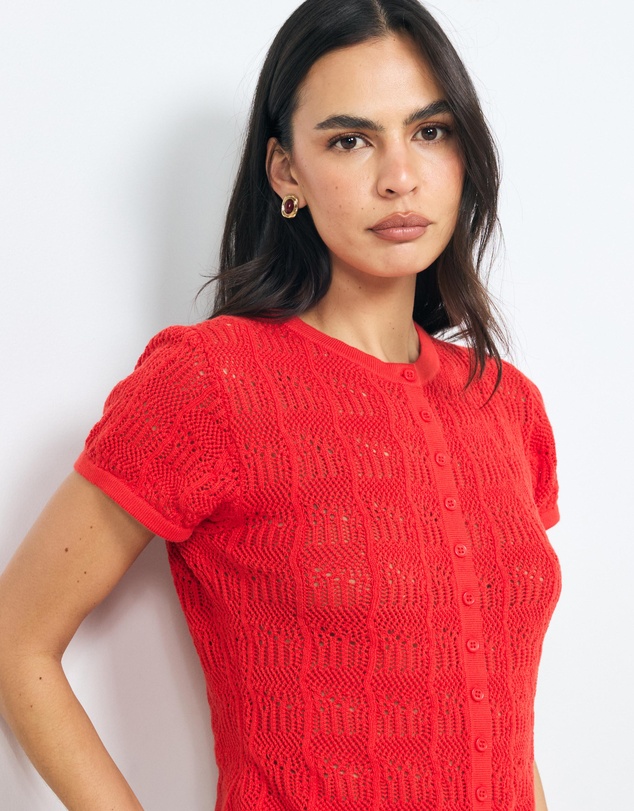 AERE - Lila Organic Cotton Pointelle Knit Top