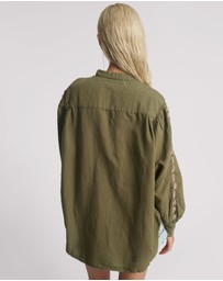 ONE TEASPOON - Johnny Linen Lace Up Shirt