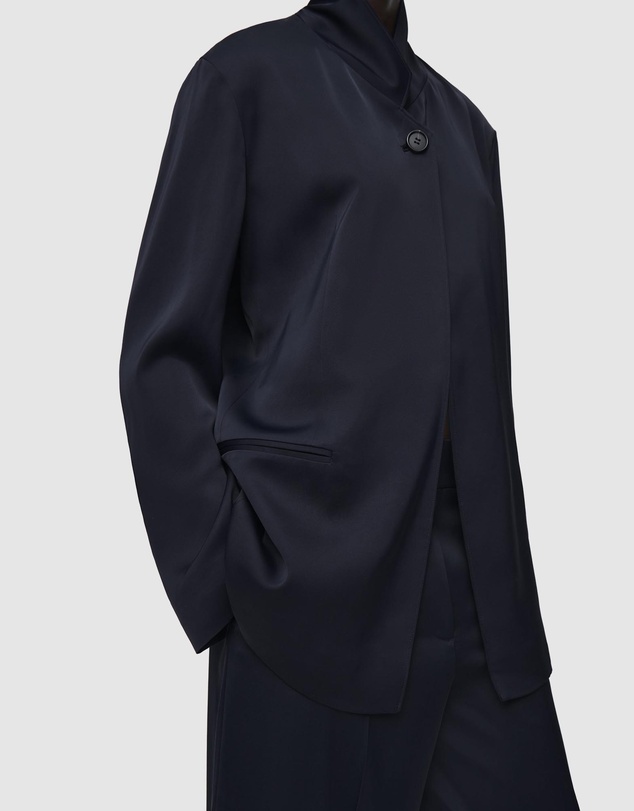 COS - Stand-Collar Satin Tuxedo Blazer