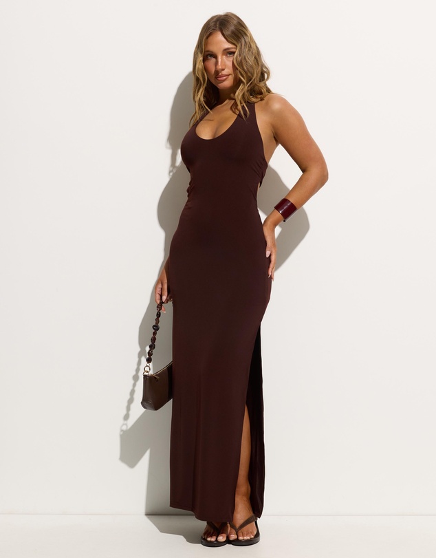Dazie - Adele Halter Gemstone Jersey Maxi Dress