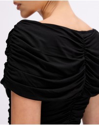 Minima Esenciales - Saffron Jersey Ruched Top