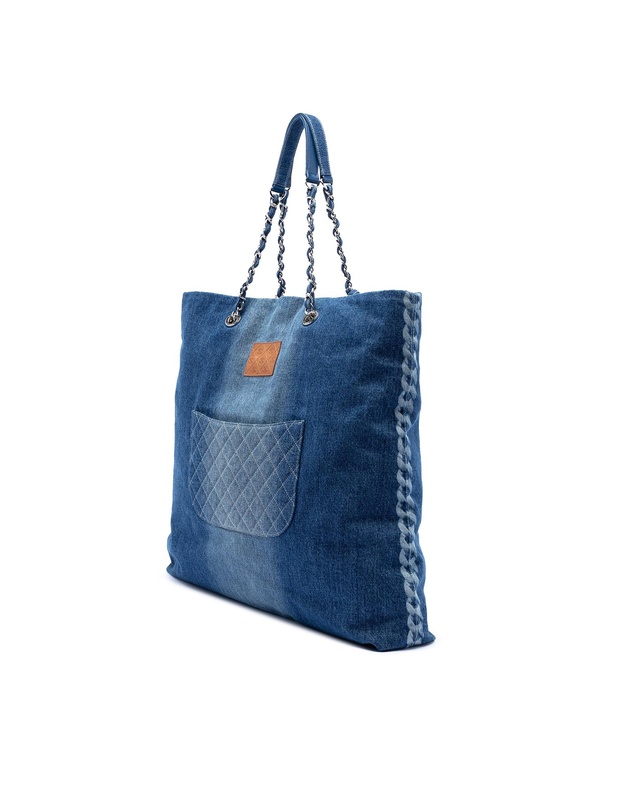 Pre-Loved by Azura Reborn - Pre-Loved Printed Denim Shopping Tote