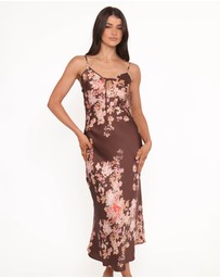 Petal & Pup - Jamila Midi Dress - Brown Floral