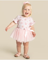 Designer Kidz - Bella Floral S/S Tutu Romper
