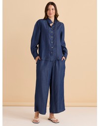 Betty Basics - Lucille Lyocell Pleated Shirt