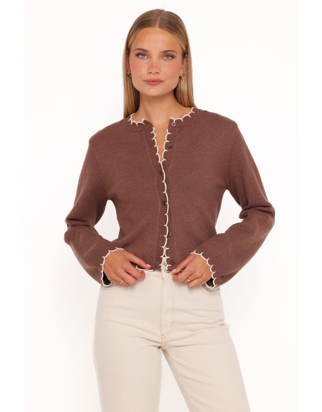Petal & Pup - Payton Scallop Cardigan - Brown