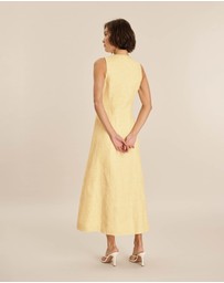 Revibe - Repaired AERE Violet Linen Button Down Midi Dress - AU 8