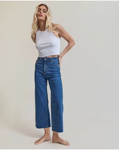 All About Eve - Charlie High Rise Wide Leg Jean Mid Blue