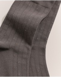 Trenery - Dot Rib Crew Sock in Cinder