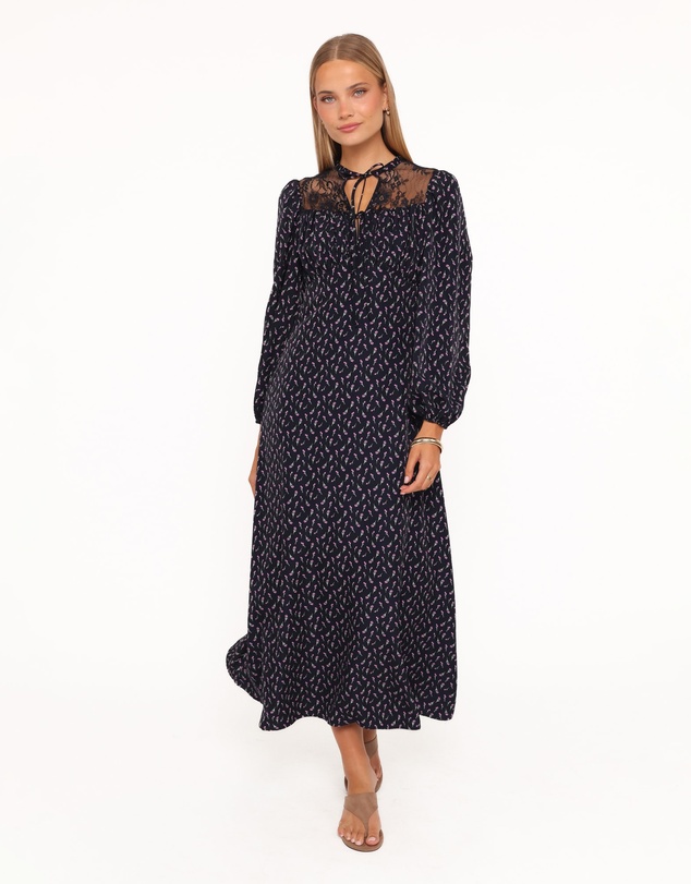 Petal & Pup - Tillie Long Sleeve Maxi Dress - Navy Tulip Floral