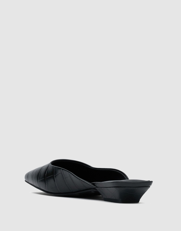 Nakedvice - The Nolan Black Croc Embossed Mule