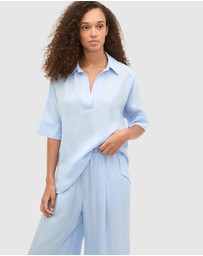 Seed Heritage - Textured Satin Collared Popover