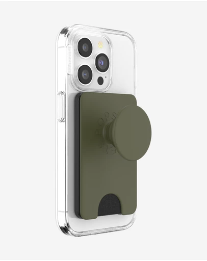 PopSockets - PopWallet+ MagSafe Softgoods Phone Wallet Card Holder+ Magnetic Adapter Ring