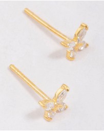 Lovisa - Gold Plated Sterling Silver Cubic Zirconia Butterfly Stud Earrings