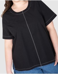 Love Your Wardrobe - Eden Contrast Stitch Top