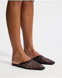 AERE - Woven Leather Slip on Flats