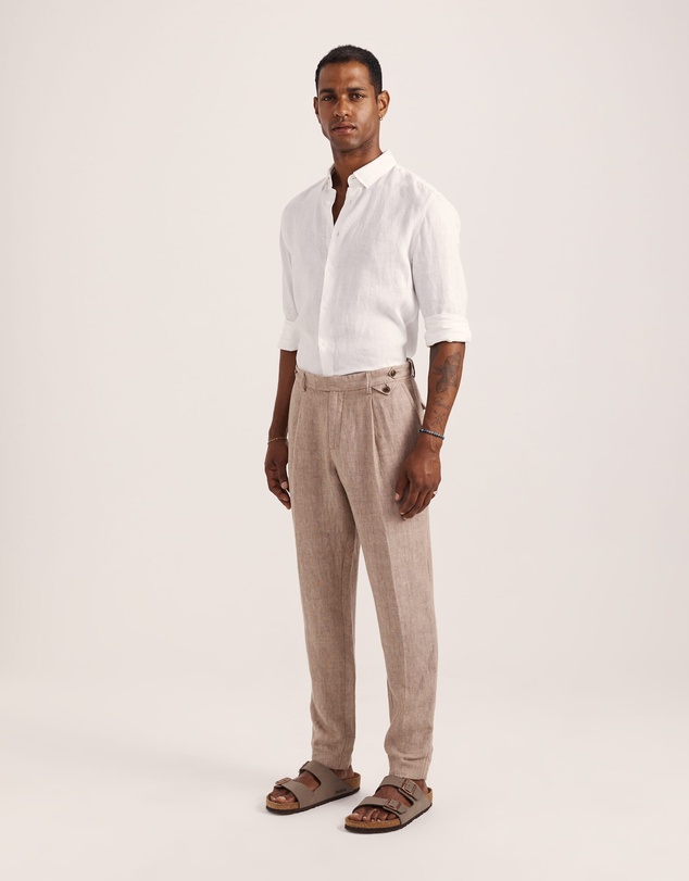 SABA - Wade Pleat Front Linen Pant
