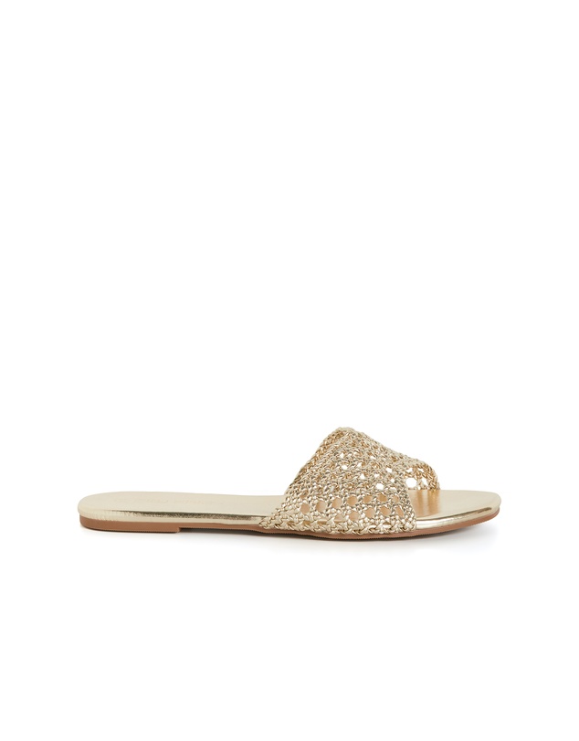 City Chic - Wide Fit Weave Flat Slide