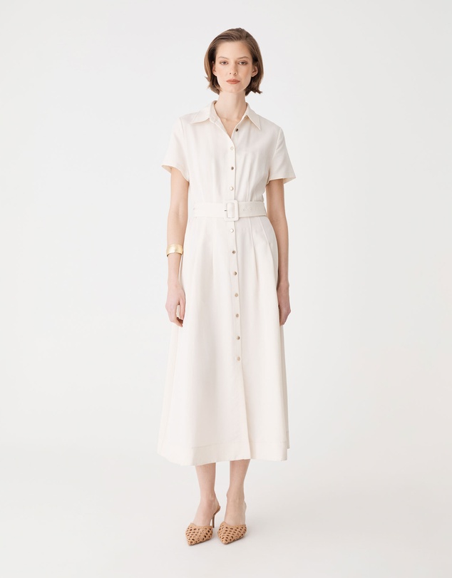 Forcast - Ebony Tencel Cupro Shirt Dress