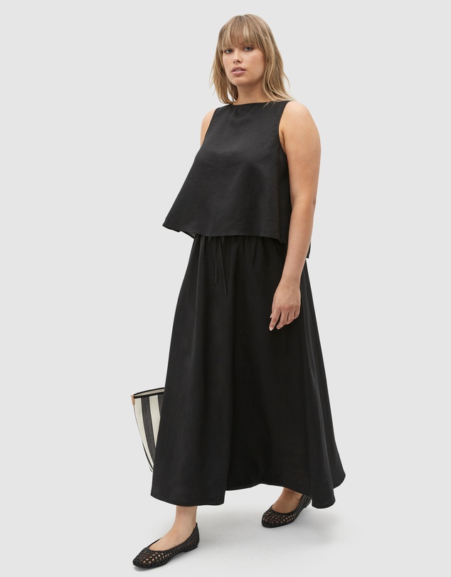 Seed Heritage - Linen Boat Neck Shell Top