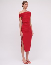 Suboo - Theta Crepe Jersey Off Shoulder Midi
