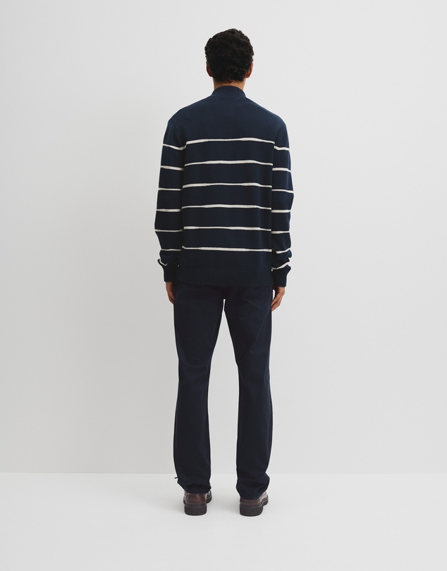 Country Road - Australian Good Earth Cotton Half Zip Stripe Knit