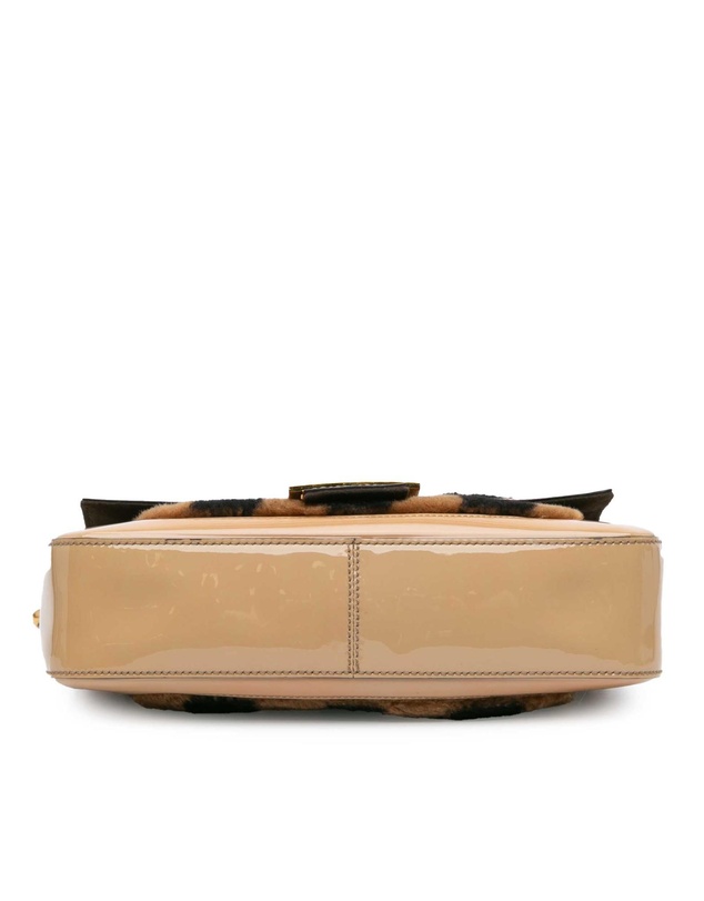 Pre-Loved by Azura Reborn - Pre-Loved fendi Shearling Detail Patent Leather Handbag