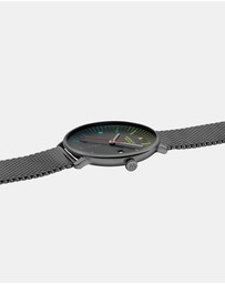 Mondaine - Mondaine Doppio Bauhaus Black Stainless Steel 41mm Watch