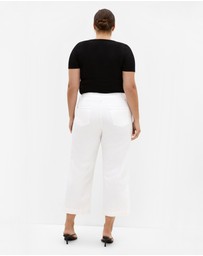City Chic - Plus size Harley Fit Avery Wide Leg Crop Jean - ivory