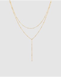 Elli Jewelry - Necklace Ladies Y-Chain Layer Balls in 925 Sterling Silver Gold Plated