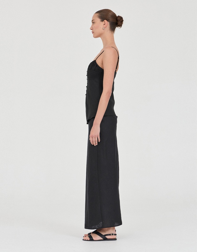 FRIEND of AUDREY - The Linen Buttoned Singlet Top