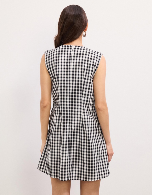 The Fated - Macey Gingham Tie Up Mini Dress
