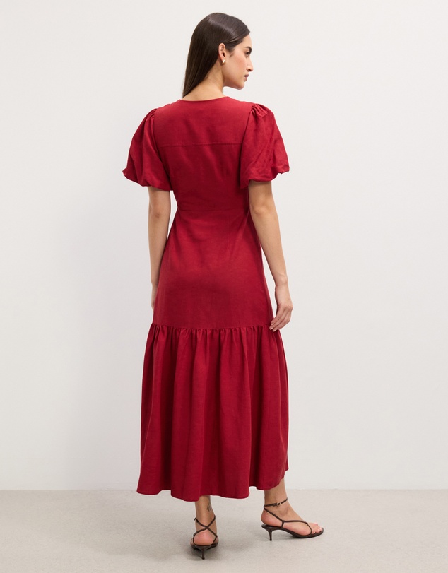 The Fated - Maren Puff Sleeve Midi Dress