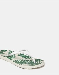 Vionic - Noosa Print Toe Post Sandal - Palm White