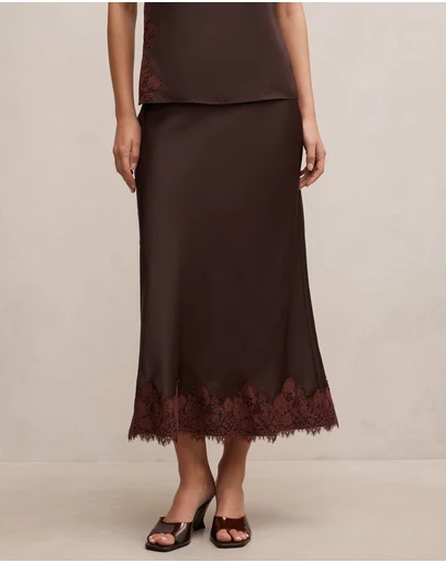 Forever New - Adele Lace Trim Midi Skirt