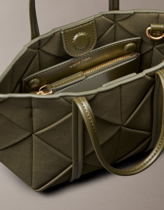 Calvin Klein - Woven Sueded Mini Tote Crossbody Bag