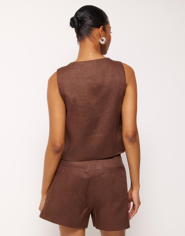 AERE - Linen Button Through Tank