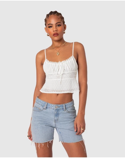 EDIKTED - Wendy Tie Back Lacey Top