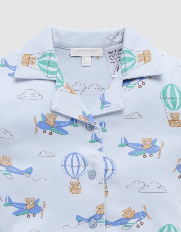Purebaby - Button Up PJ Set-Kids-Babies