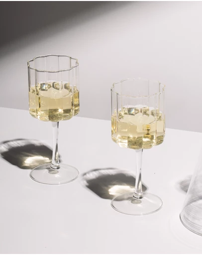 Fazeek - Wave Wine Glasses in Clear