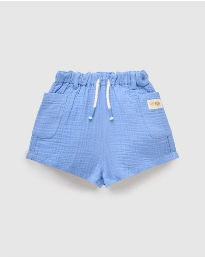 Purebaby - Crinkle Cotton Shorts-Babies