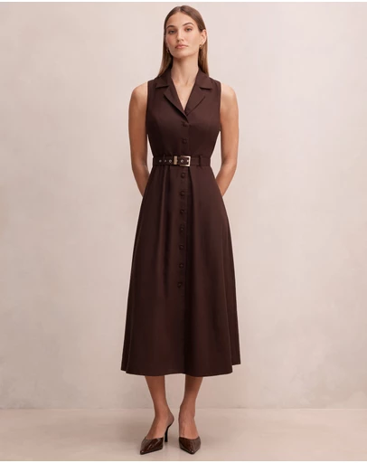 Forever New - Phillipa Collared Button Midi Dress