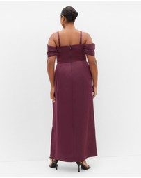 City Chic - Plus size Forbidden Love Maxi Dress - mulberry